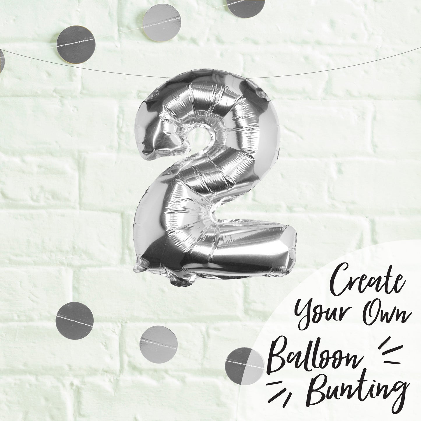Silver Foil Number Balloon- 5 Inner Pack