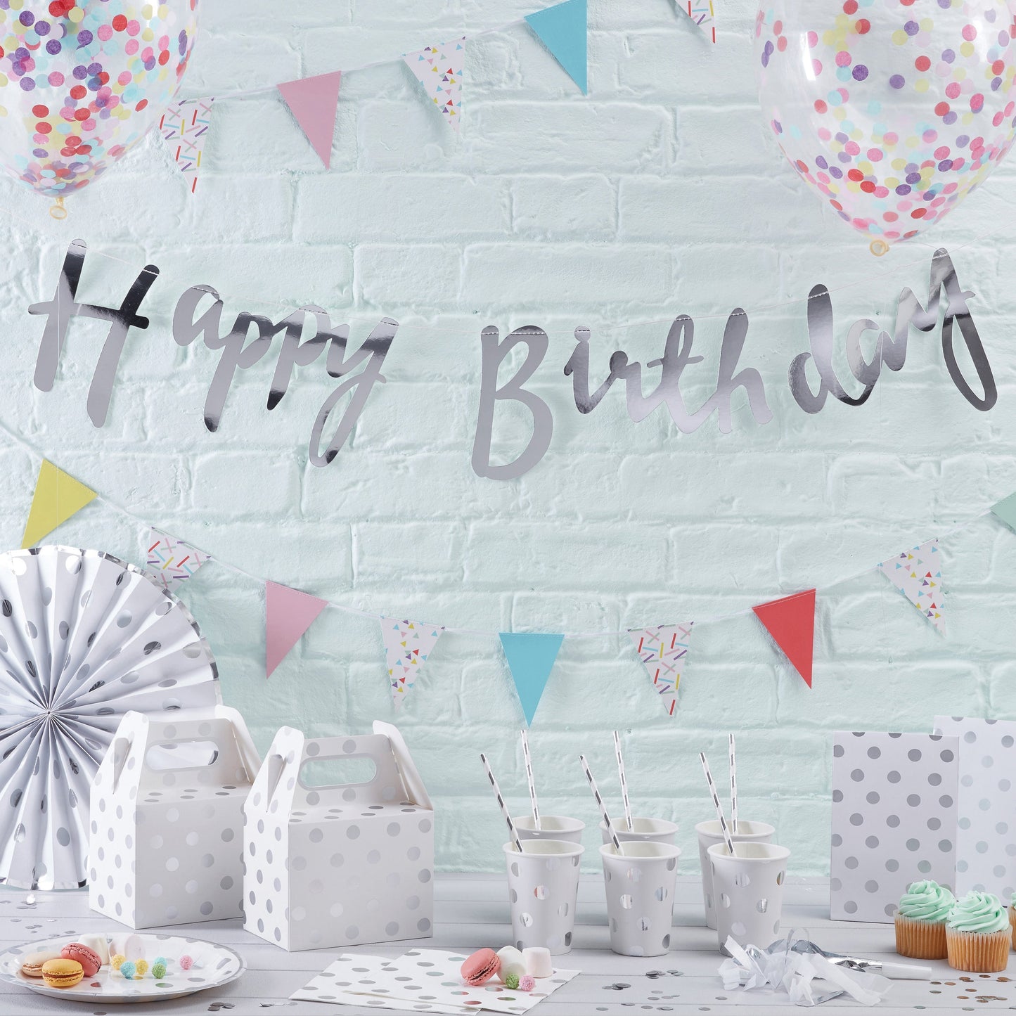 Silver Foil Number Balloon- 5 Inner Pack