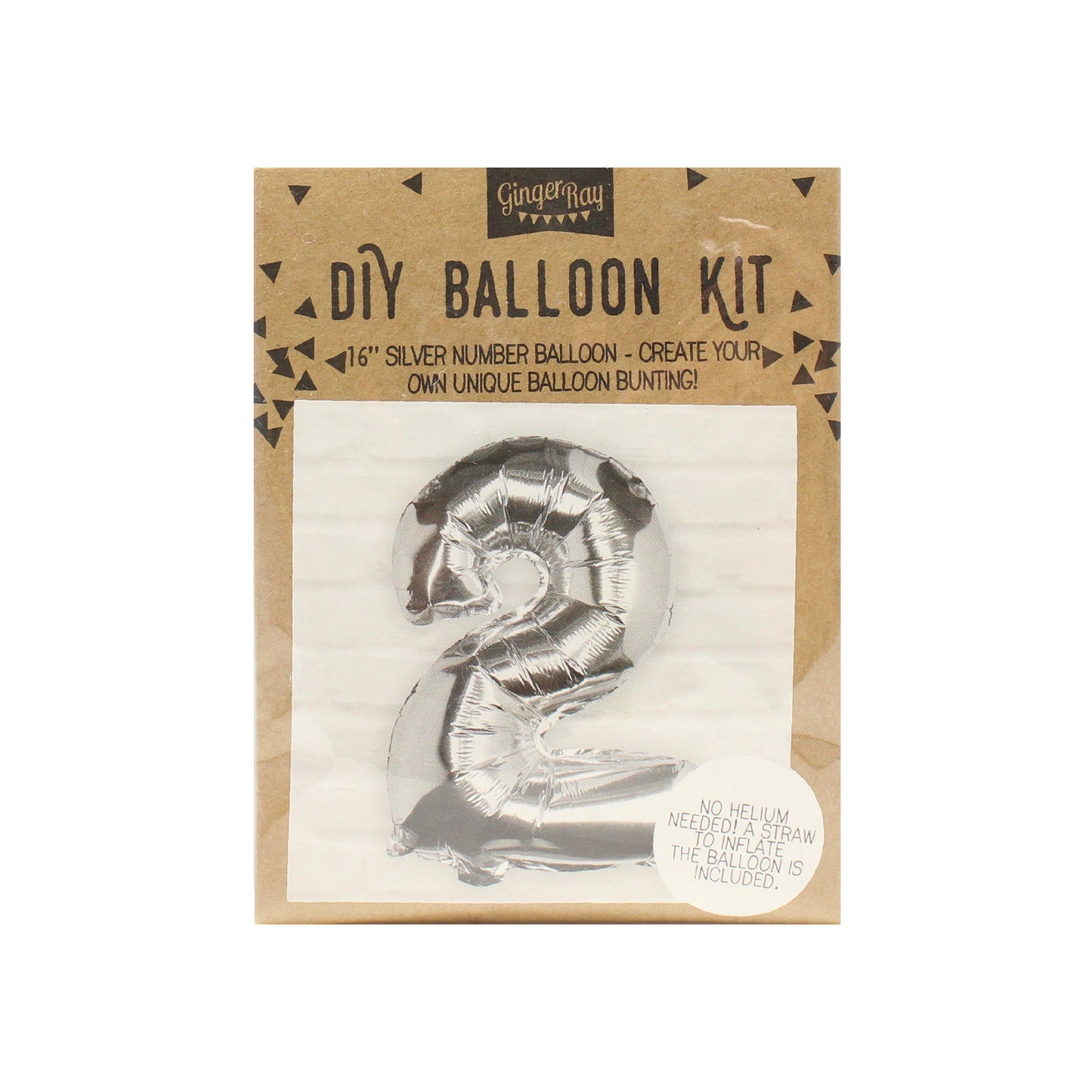 Silver Foil Number Balloon- 5 Inner Pack