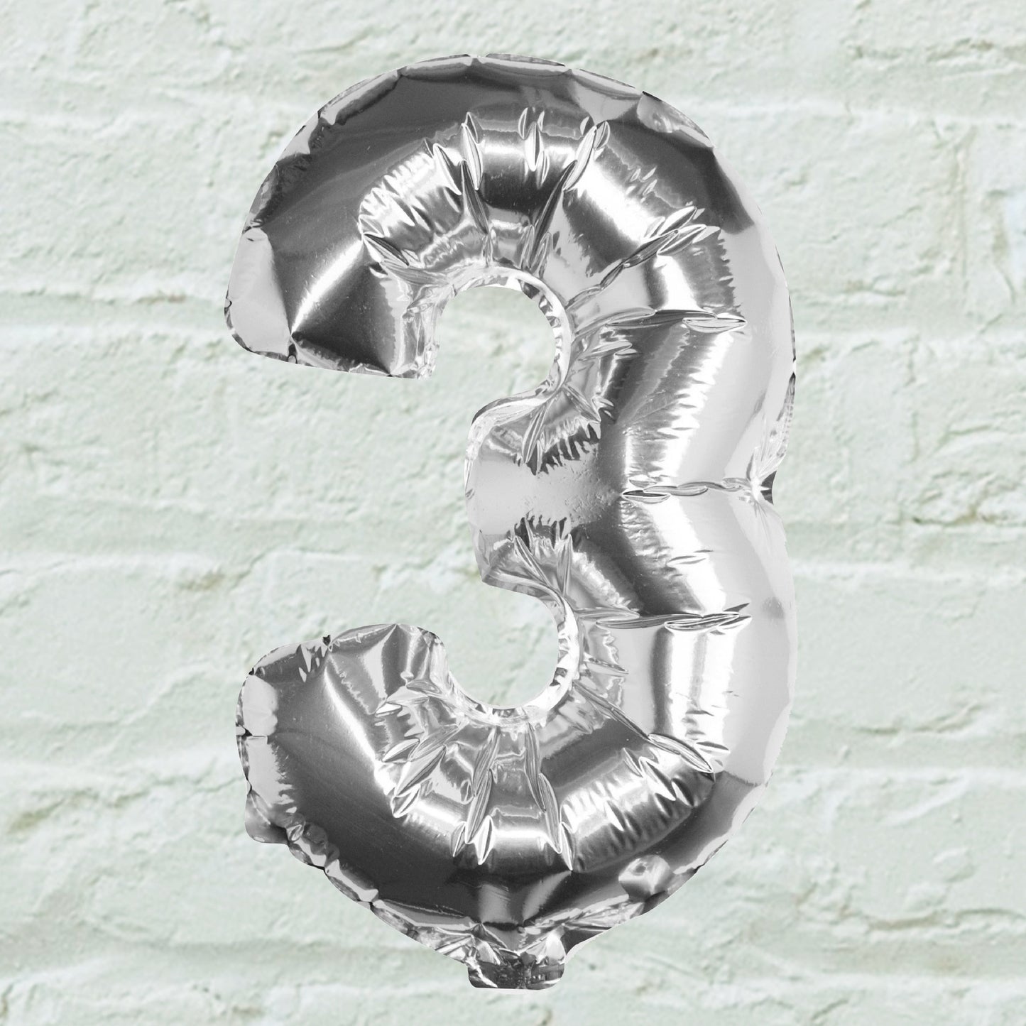 Silver Foil Number Balloon- 5 Inner Pack