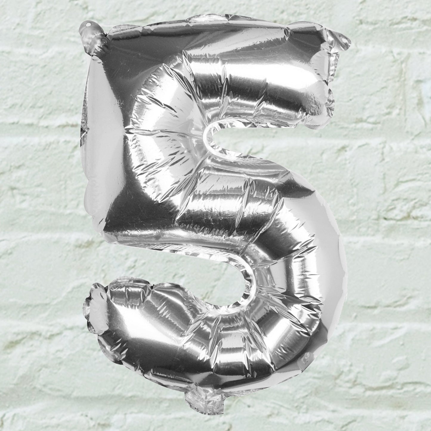 Silver Foil Number Balloon- 5 Inner Pack