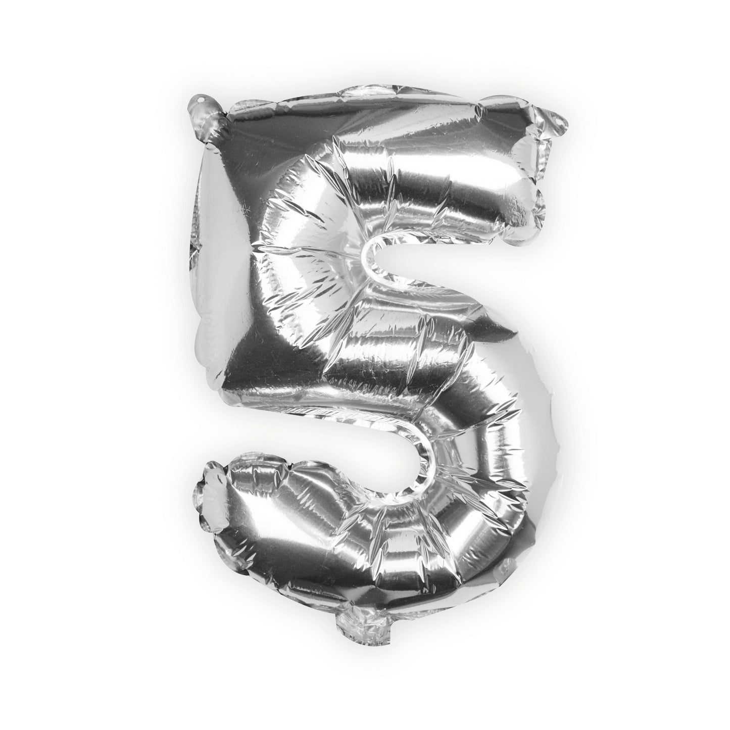 Silver Foil Number Balloon- 5 Inner Pack