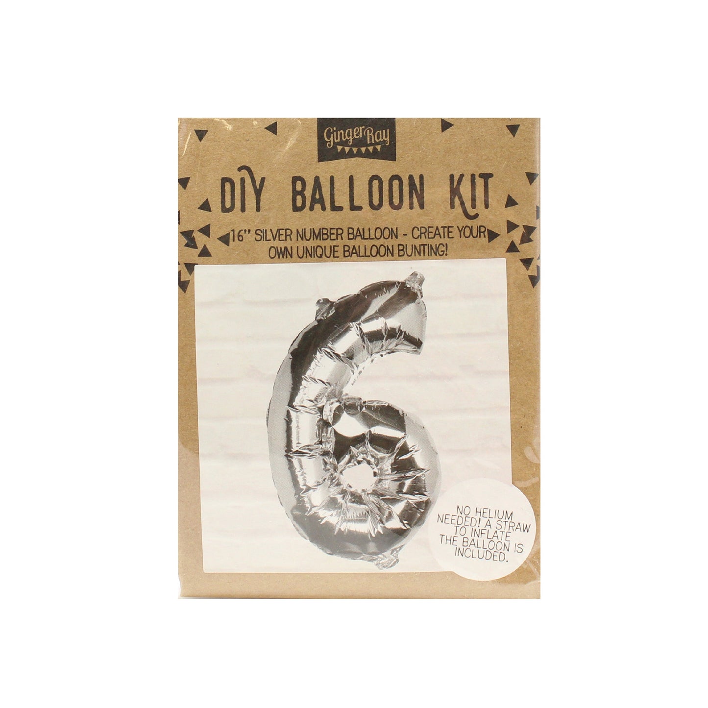 Silver Foil Number Balloon- 5 Inner Pack