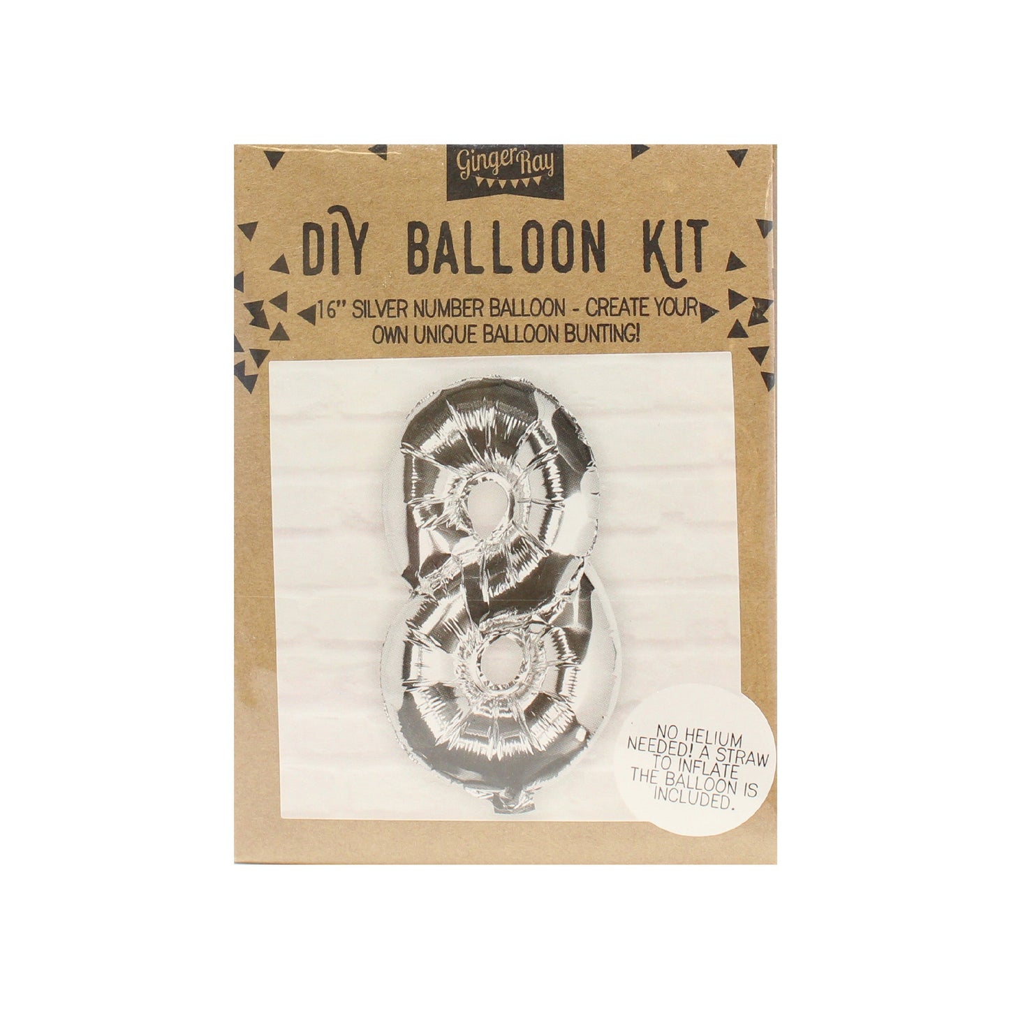 Silver Foil Number Balloon- 5 Inner Pack