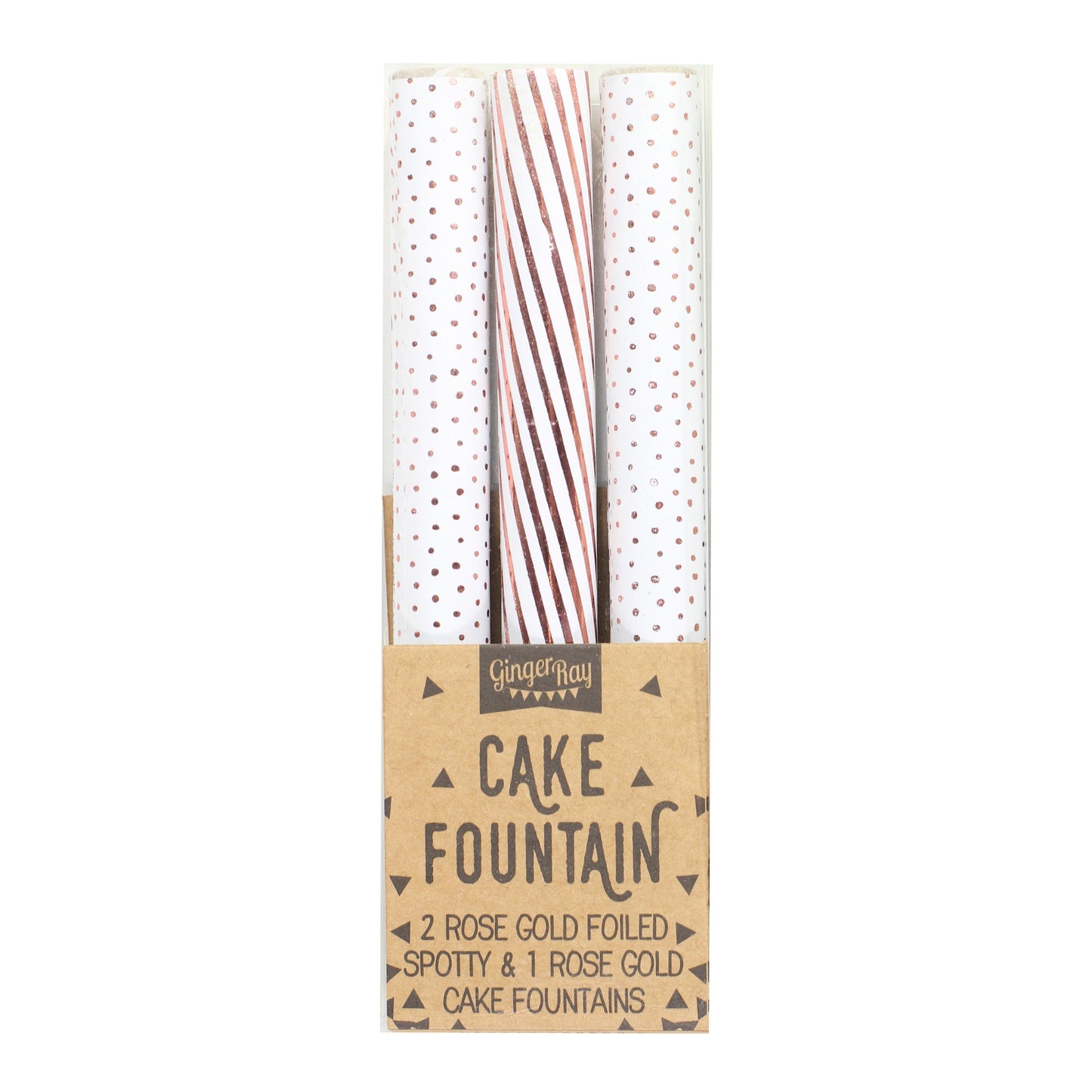 Rose Gold Cake Fountain Candles- 10 Inner Pack