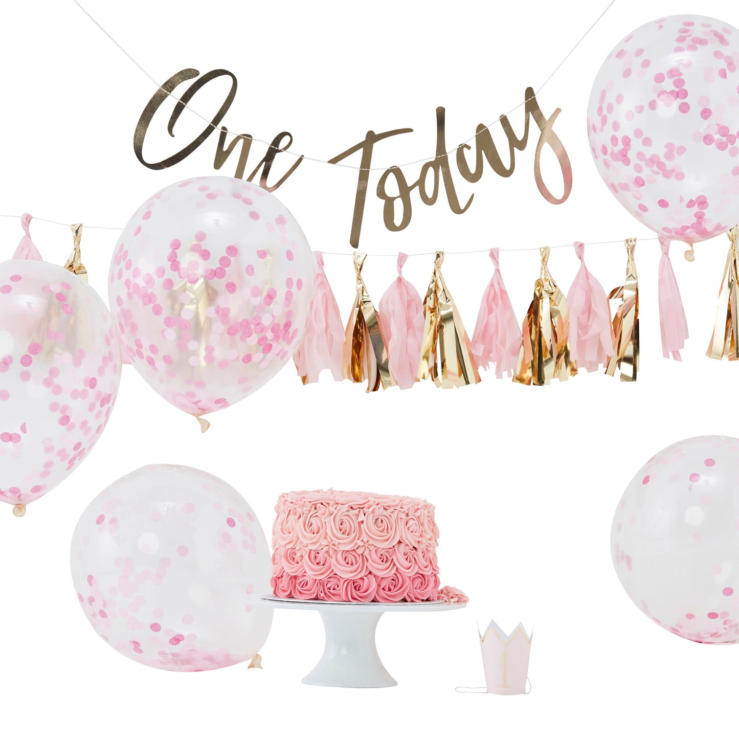 Pink Baby Cake Smash 1st Birthday Kit- 10 Inner Pack