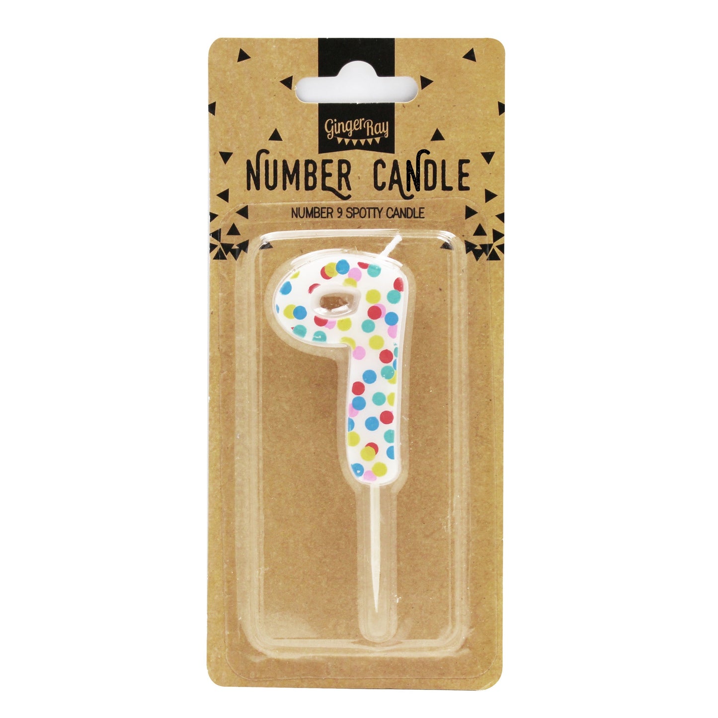 Polka Dot Candle Number 9 - Pick and Mix- 10 Inner Pack