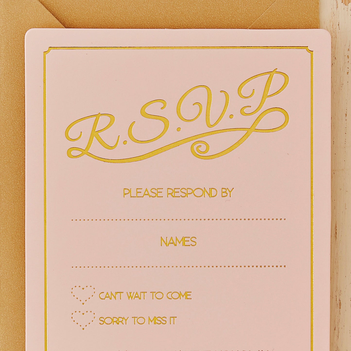 Gold Foiled RSVP Cards - Pastel Perfection- 10 Inner Pack