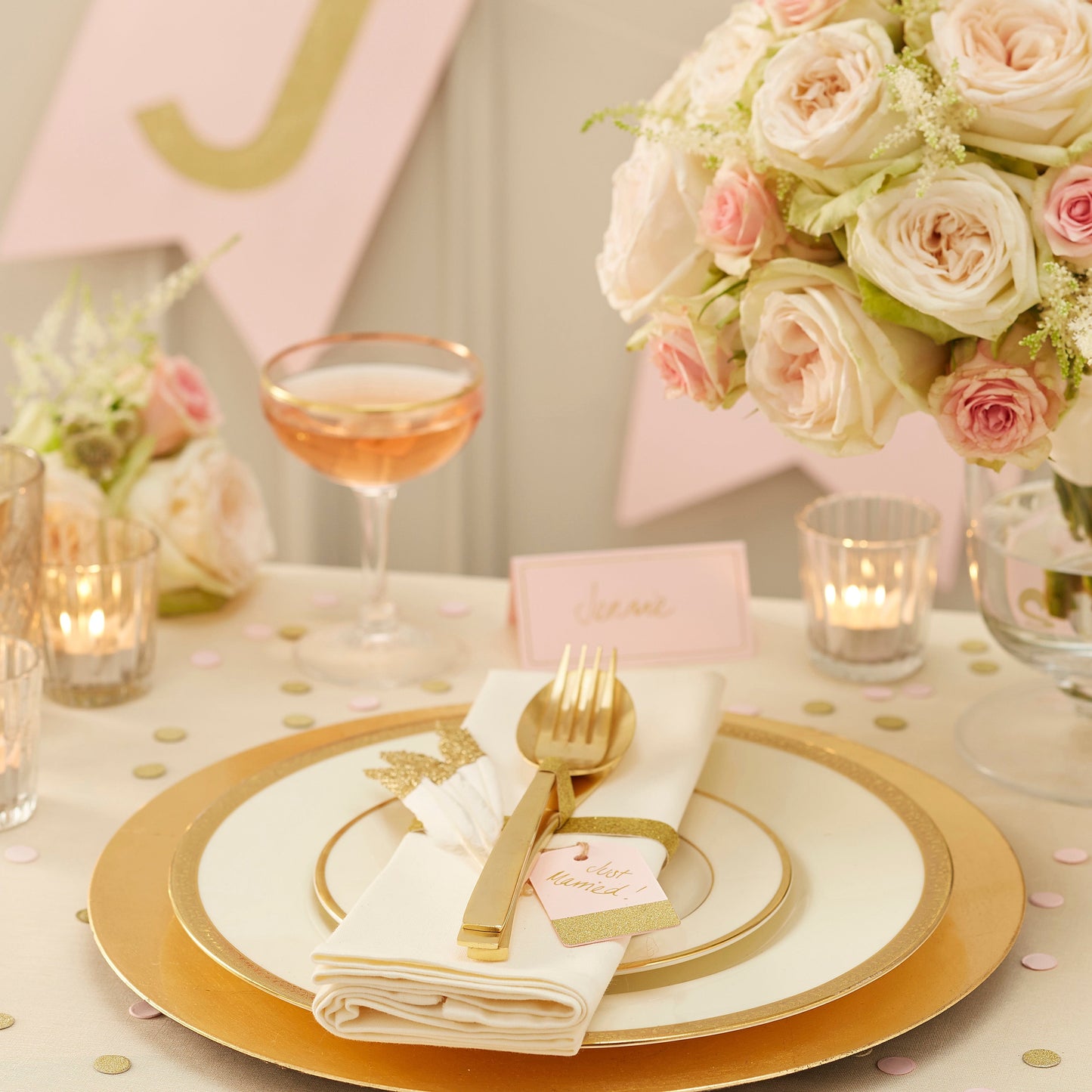 Pink & Gold Candy Bar Bunting - Pastel Perfection- 5 Inner Pack