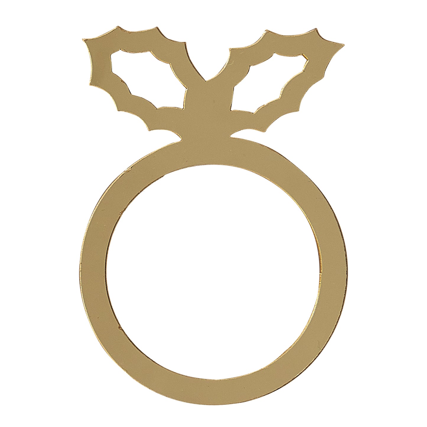 Gold Acrylic Holly Napkin Rings- 5 Inner Pack