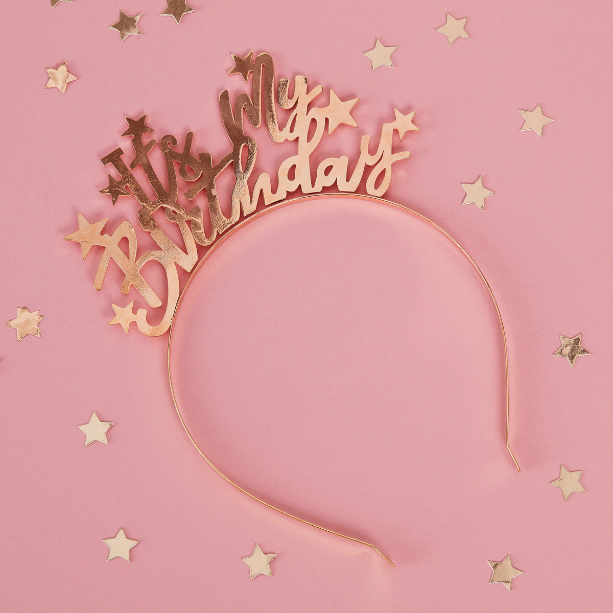Gold Metal It's My Birthday Accessory Headband- 5 Inner Pack