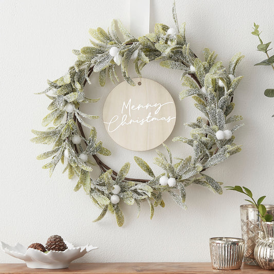 Mistletoe And Merry Christmas Door Wreath- 5 Inner Pack