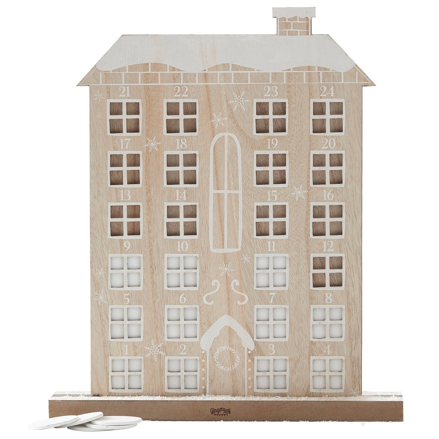 Wooden Reusable Advent Calendar House- 5 Inner Pack