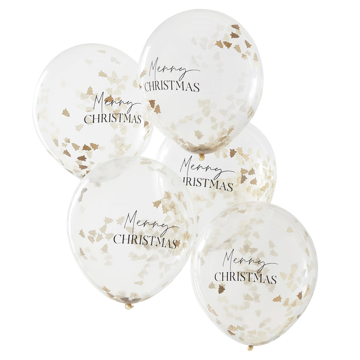 Merry Christmas Confetti Balloons- 5 Inner Pack