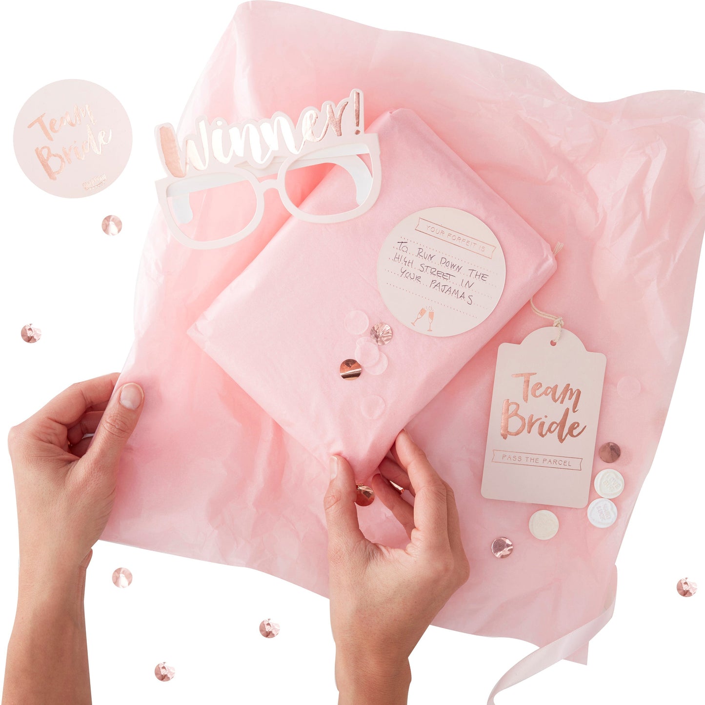 Pass the Parcel Hen Party Game Kit - Team Bride- 10 Inner Pack