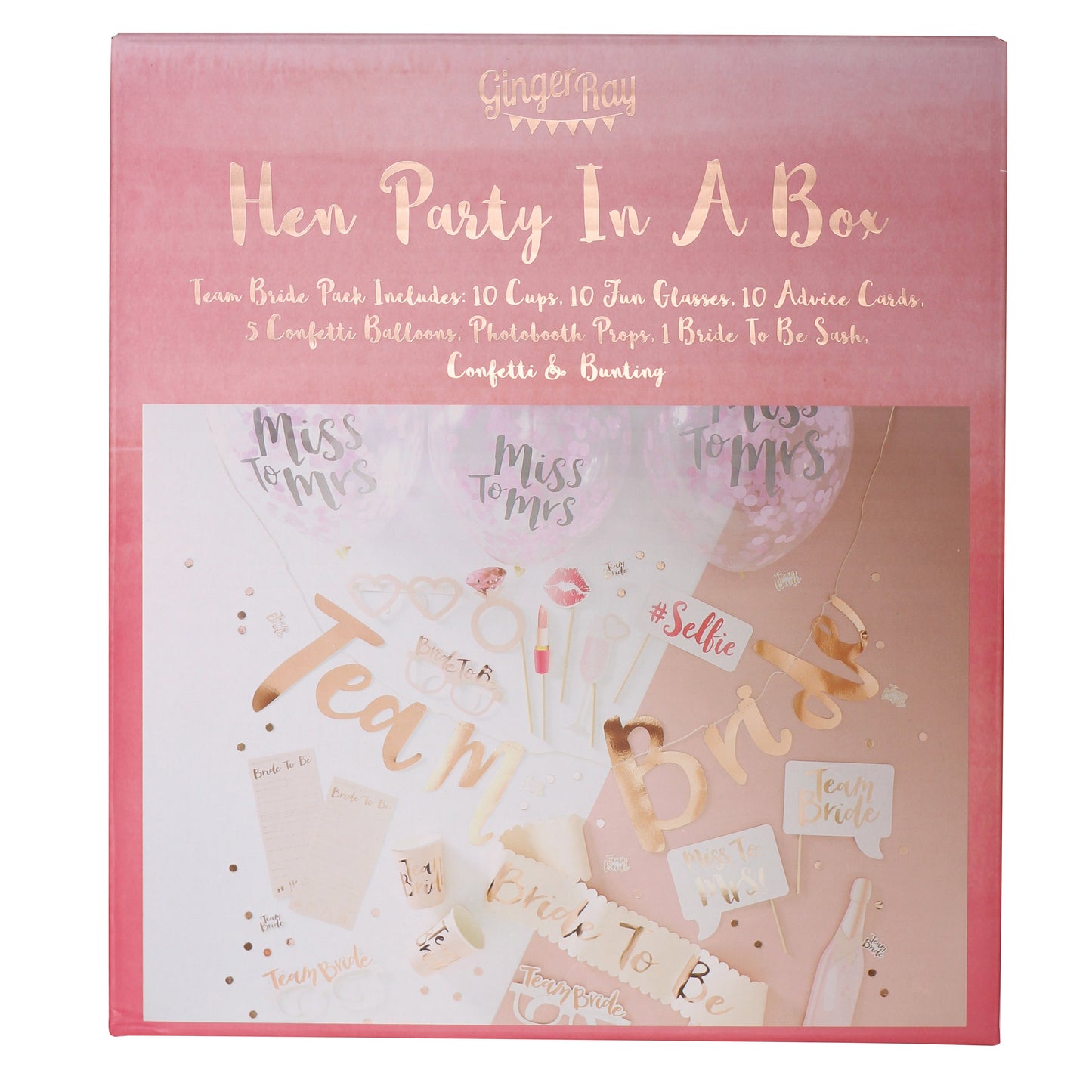 Rose Gold Hen Party In A Box- 5 Inner Pack