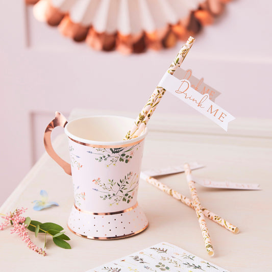 Tea Party Flag Paper Straws- 5 Inner Pack
