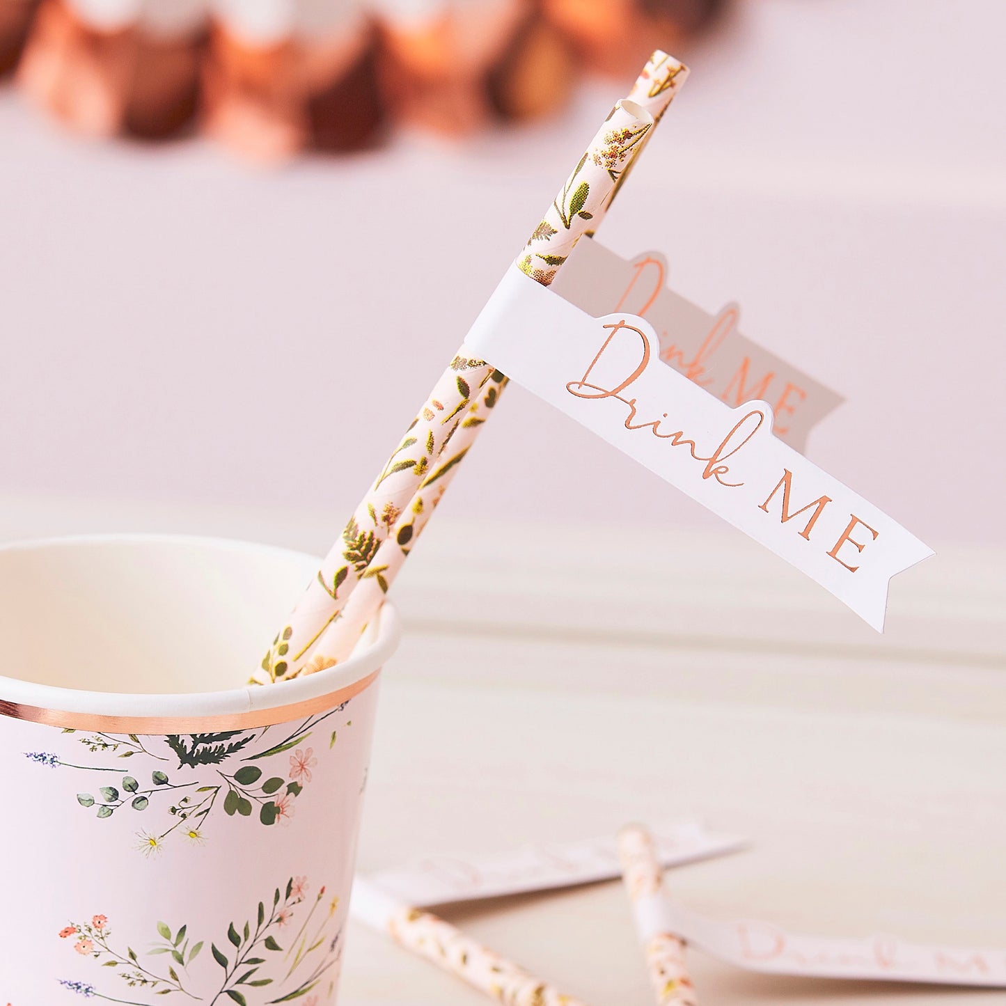 Tea Party Flag Paper Straws- 5 Inner Pack