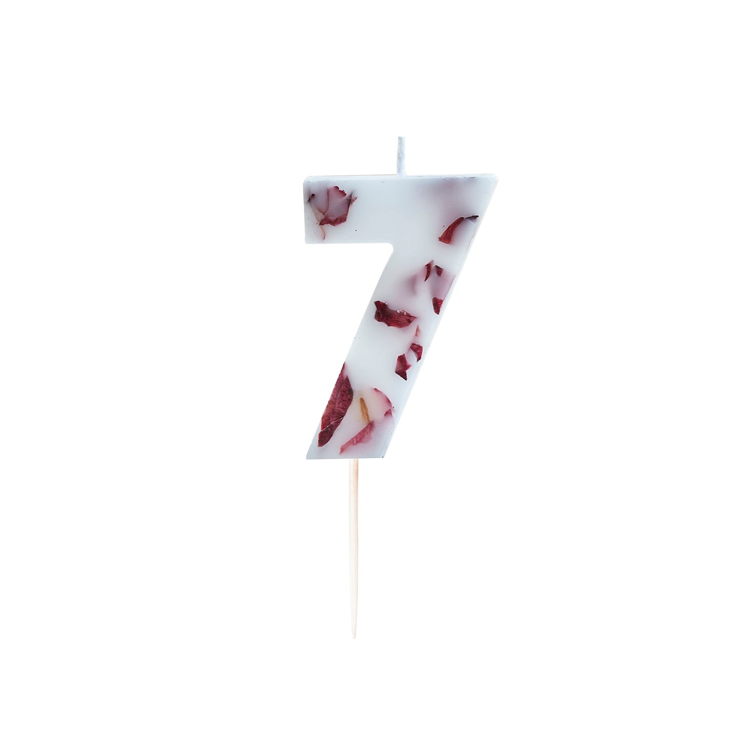 Pressed Petal Number 7 Birthday Cake Candle- 5 Inner Pack