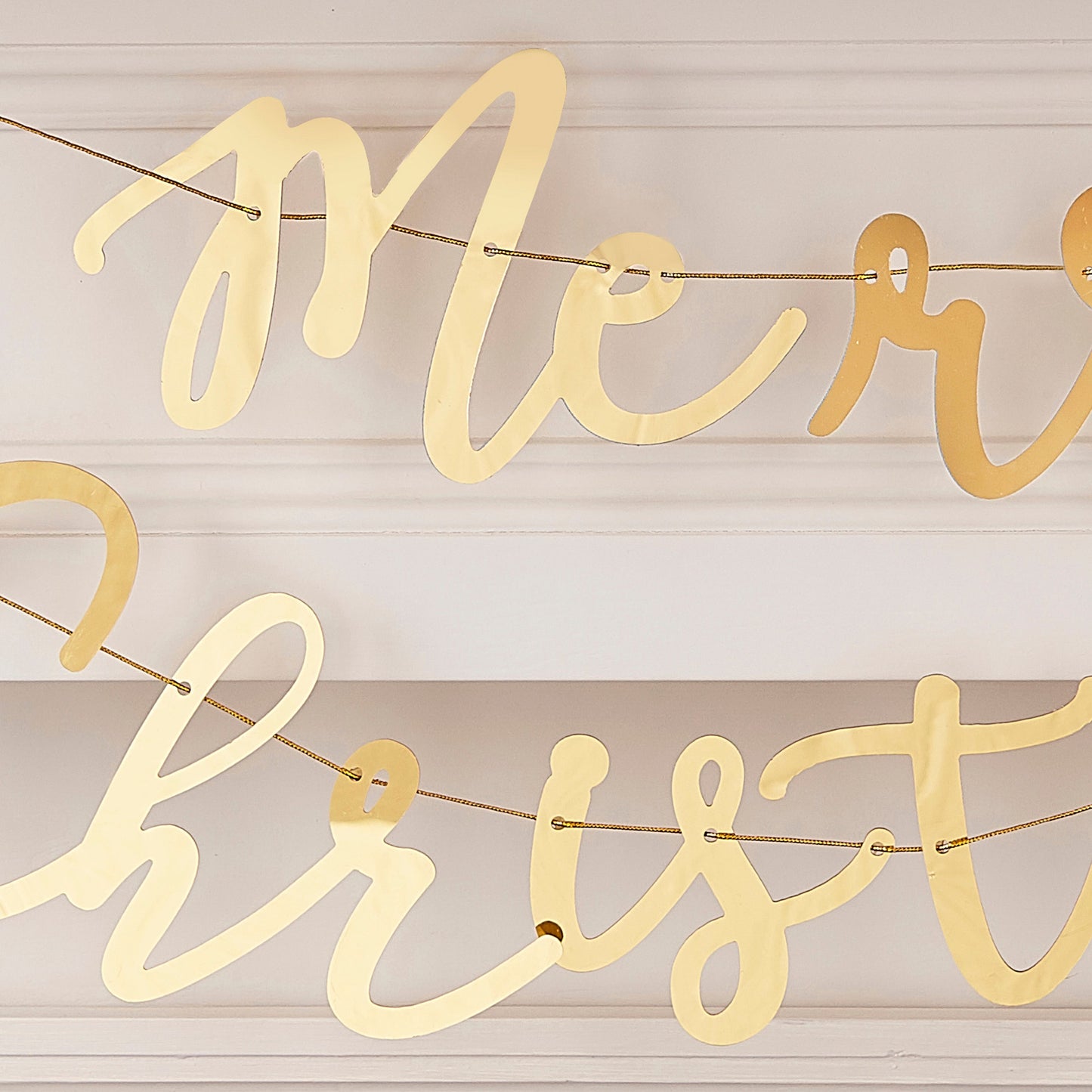 Merry Christmas Gold Acrylic Bunting- 5 Inner Pack