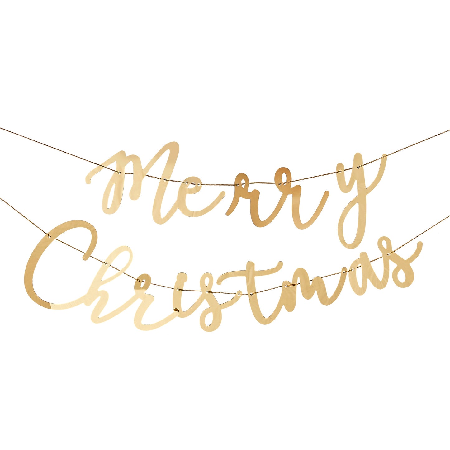 Merry Christmas Gold Acrylic Bunting- 5 Inner Pack
