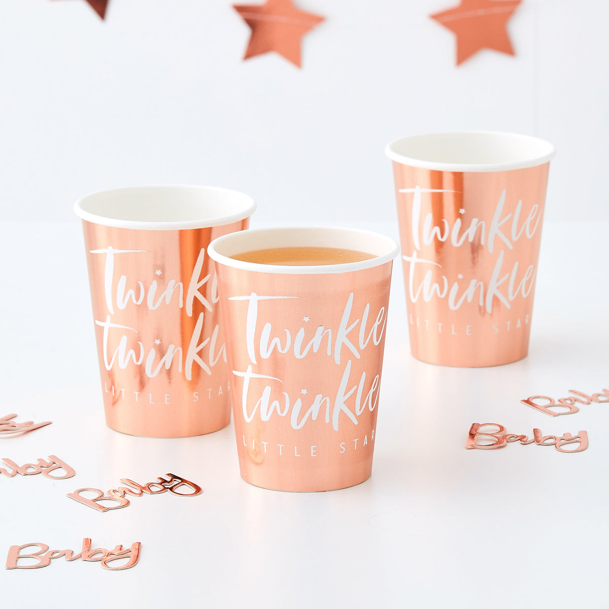 Rose Gold Foiled Paper Cups- 5 Inner Pack
