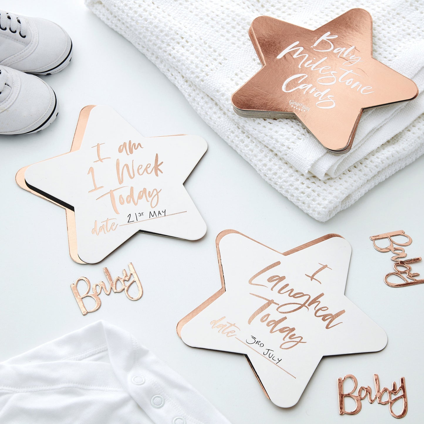 Rose Gold Foiled Milestone Cards - Twinkle Twinkle- 5 Inner Pack