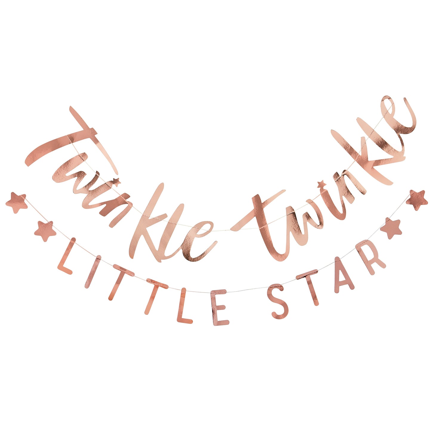Twinkle Twinkle Rose Gold Baby Shower Bunting- 5 Inner Pack
