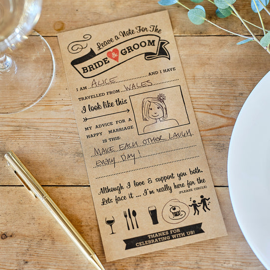 Advice For The Bride & Groom Cards- 10 Inner Pack