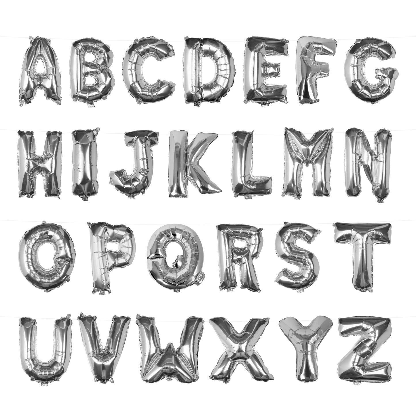 Silver Foil Letter Balloons- 5 Inner Pack