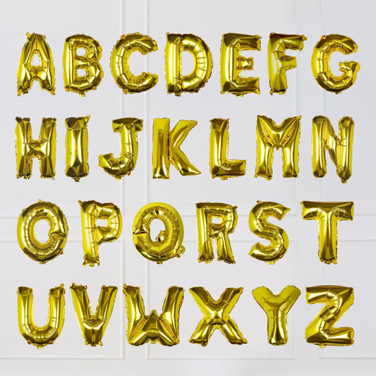 Gold Foil Letter Balloons- 5 Inner Pack