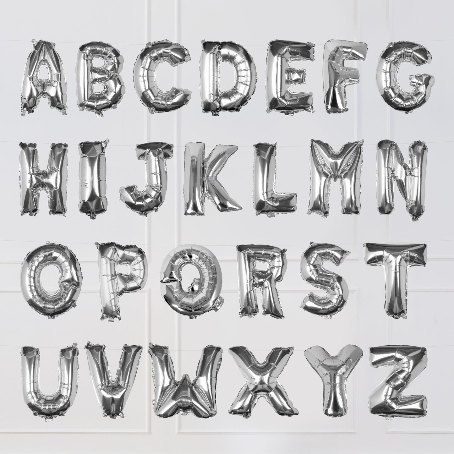 Silver Foil Letter Balloons- 5 Inner Pack