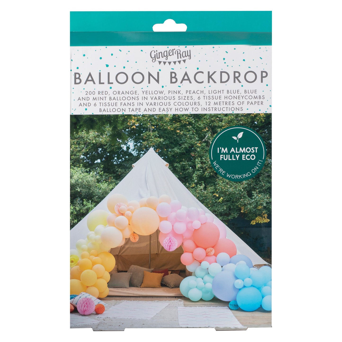 Luxe Bright Balloon Arch with Paper Honeycombs- 3 Inner Pack
