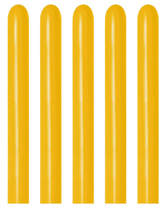 20002793 - Honey Yellow Modelling Balloons - 260 Latex (100pk)