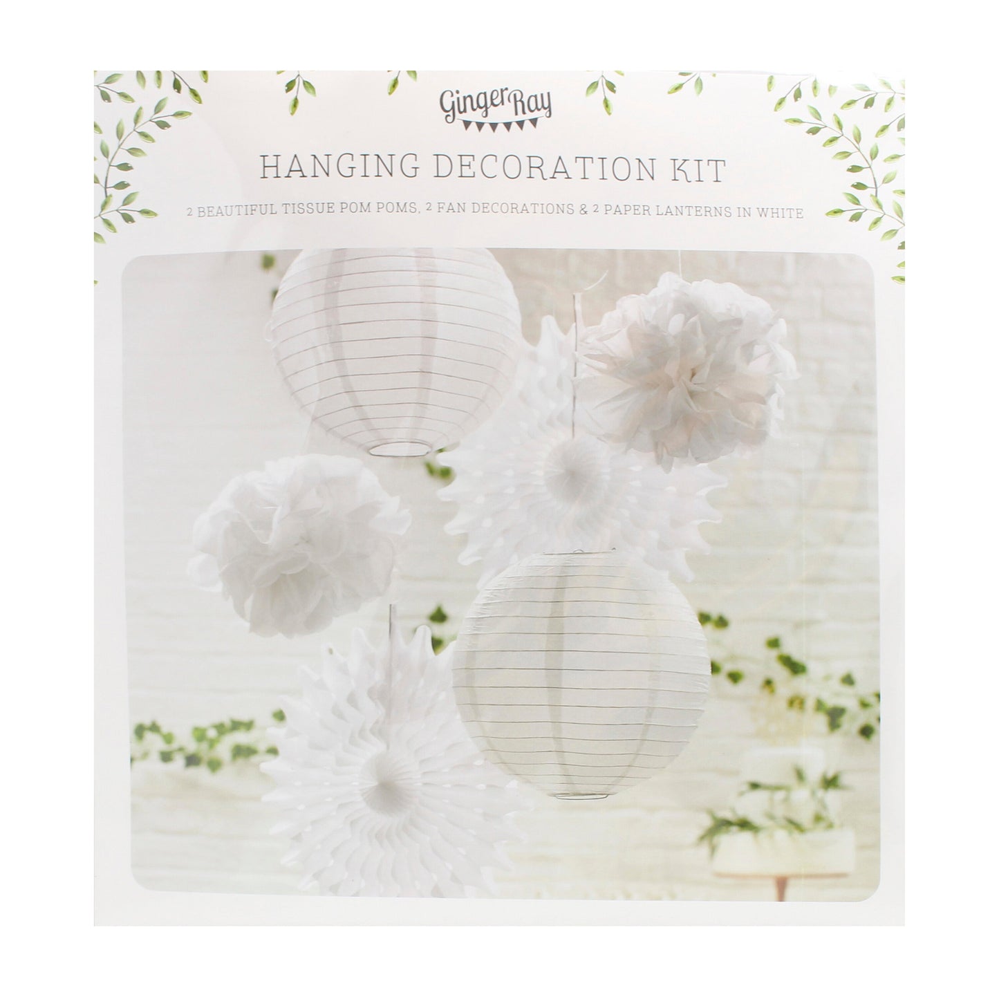 White Hanging Wedding Decorations- 5 Inner Pack