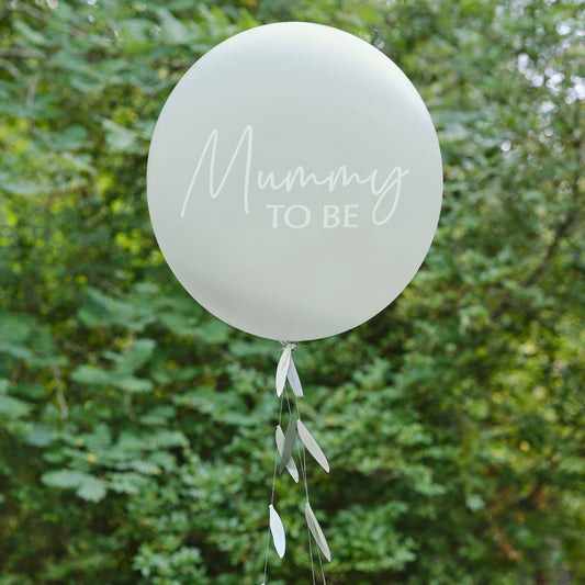 Mummy To Be Baby Shower Balloon with Botanical Tail- 5 Inner Pack