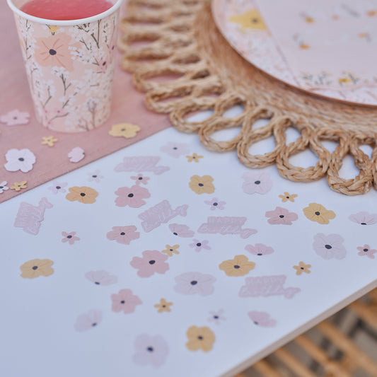 Floral Happy Birthday Confetti- 10 Inner Pack