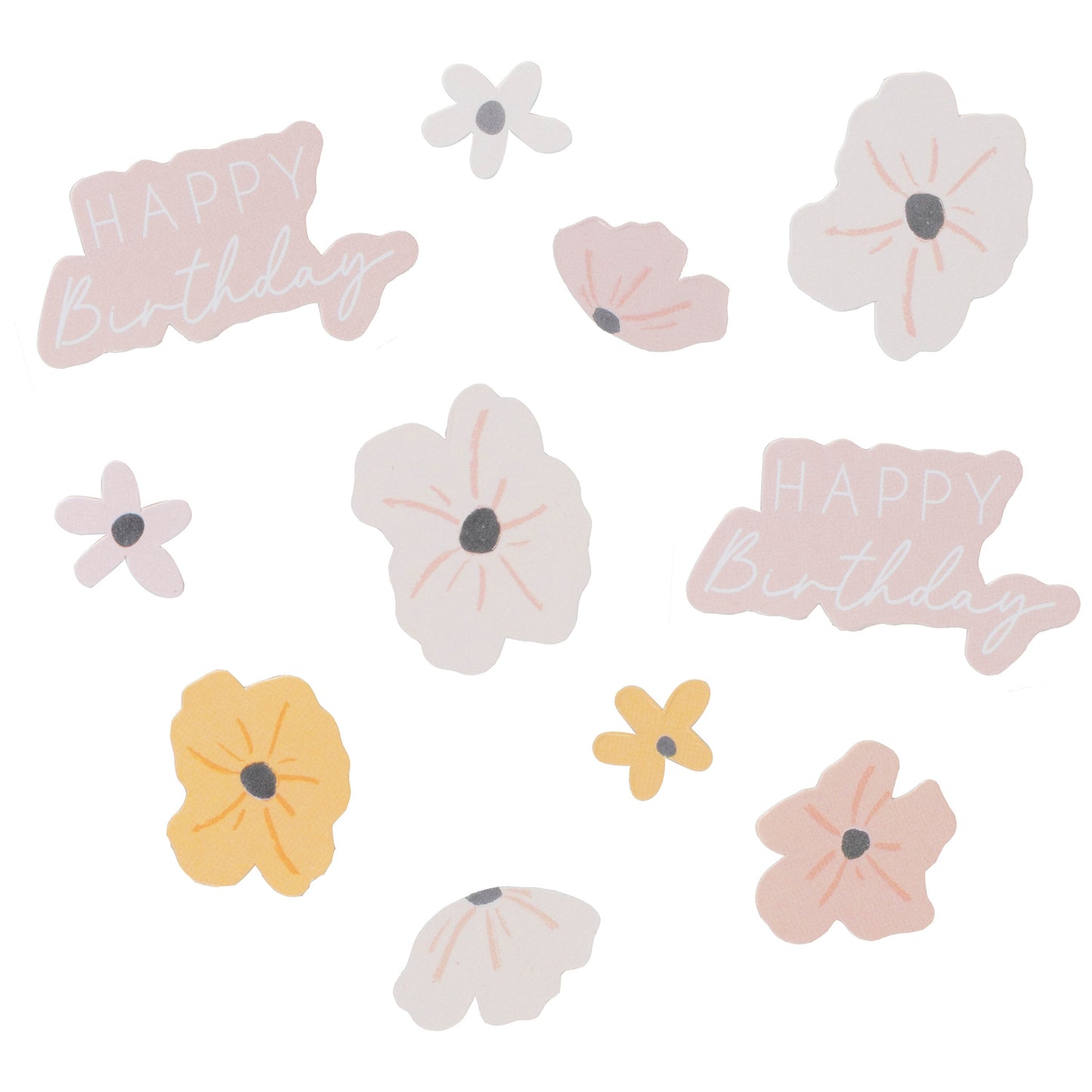 Floral Happy Birthday Confetti- 10 Inner Pack