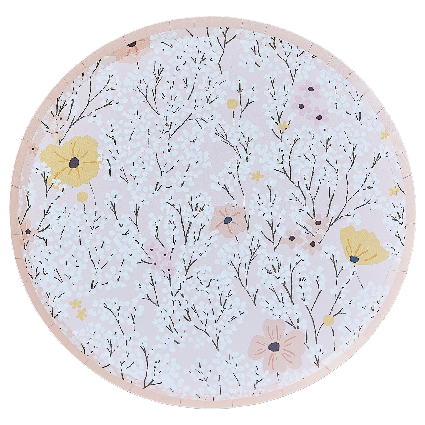 Pink Floral Paper Plates- 5 Inner Pack