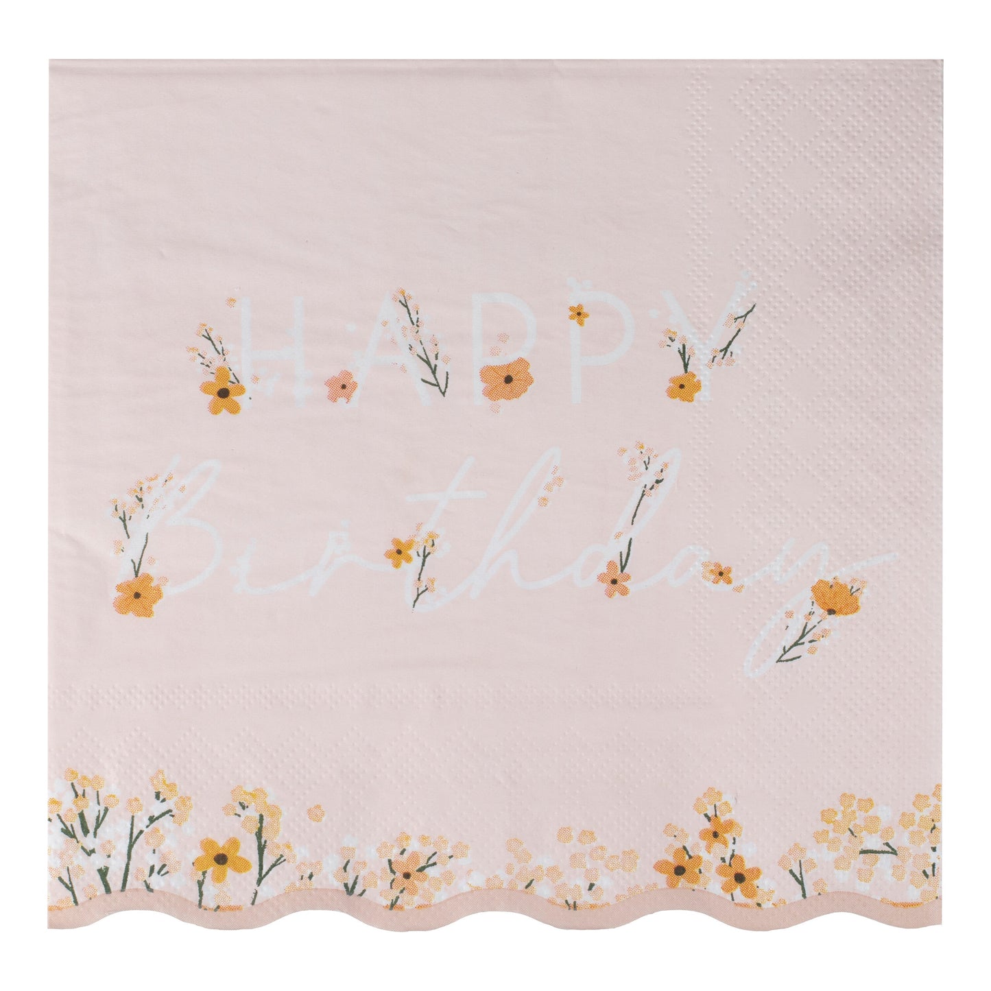 Pink Floral Birthday Napkins- 5 Inner Pack