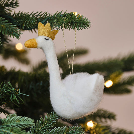 Felt Swan Christmas Tree Decoration- 12 Inner Pack