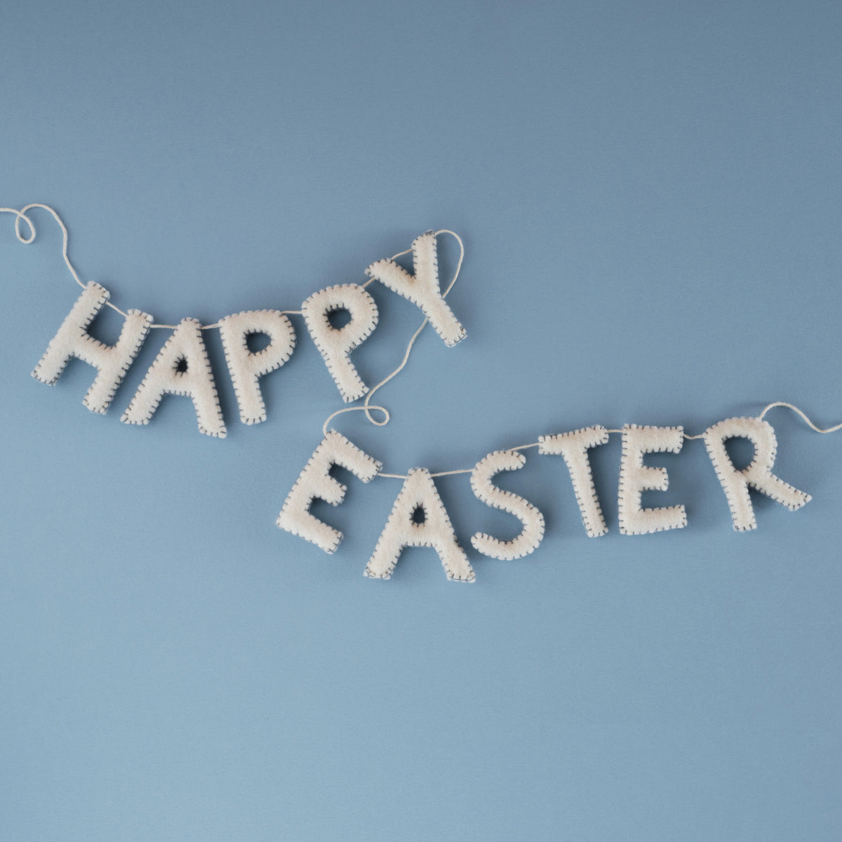 White Felt Happy Easter Bunting- 5 Inner Pack