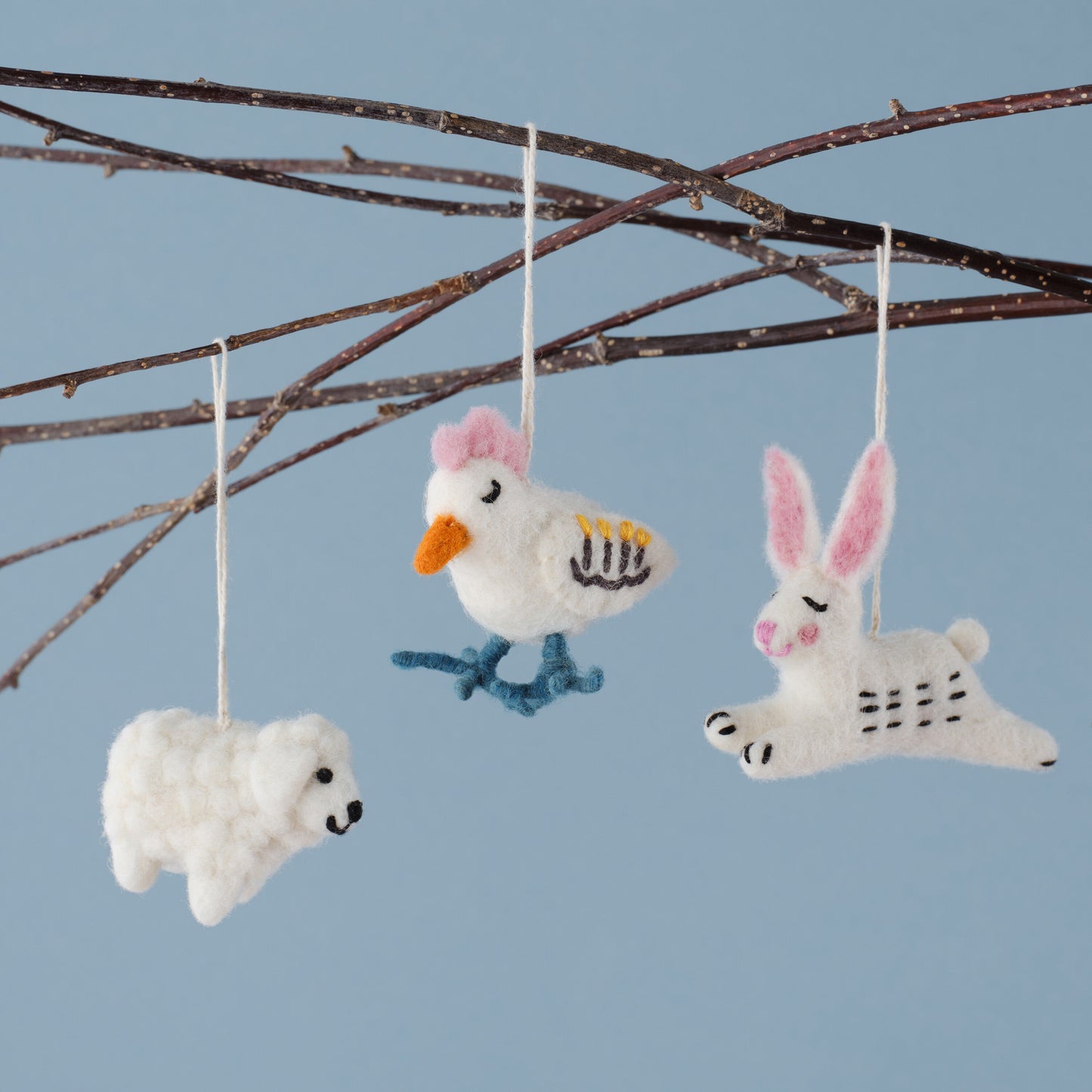 Felt Animal Easter Tree Decorations- 5 Inner Pack