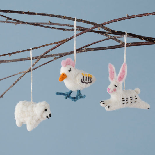 Felt Animal Easter Tree Decorations- 5 Inner Pack