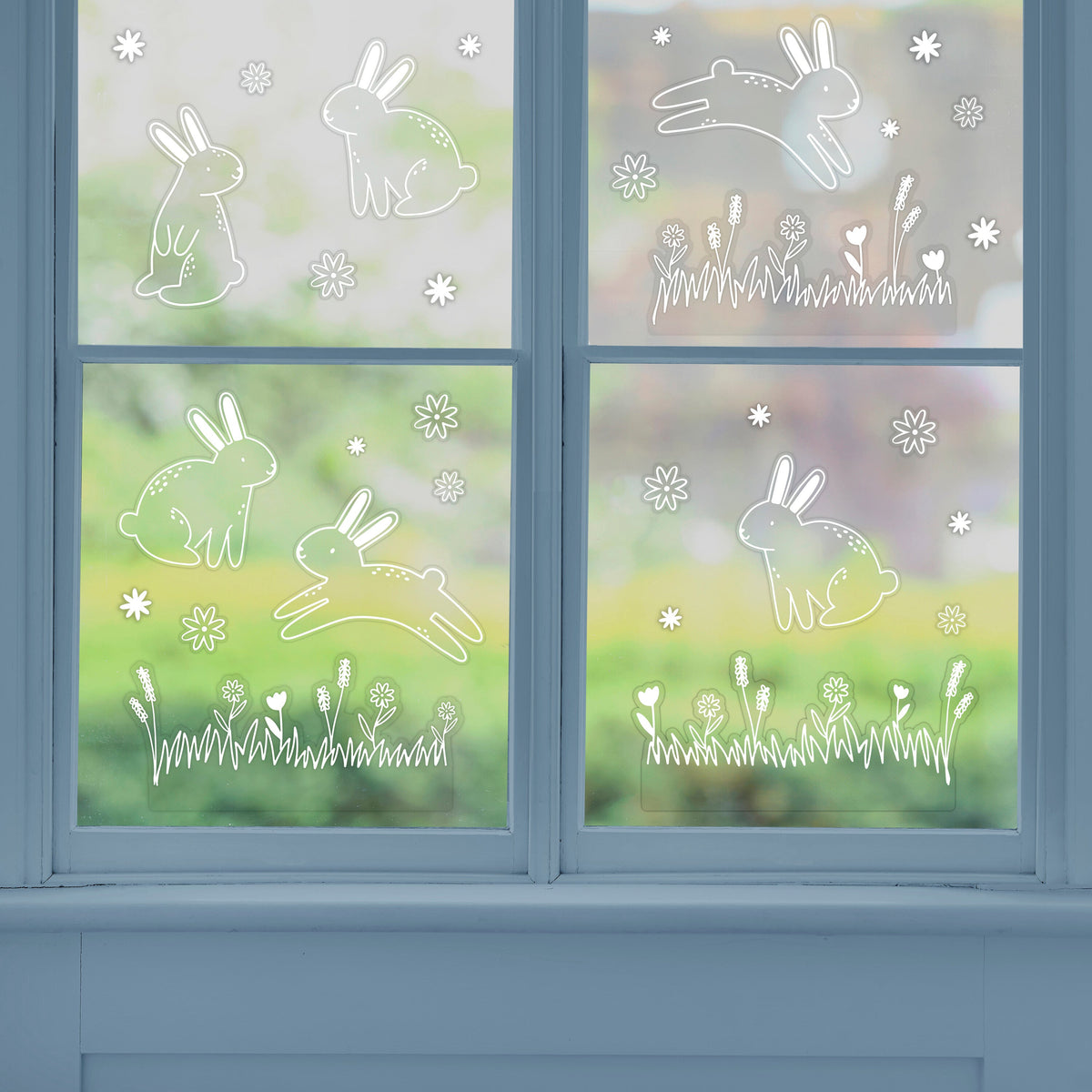 Bunny and Floral Easter Window Stickers- 10 Inner Pack