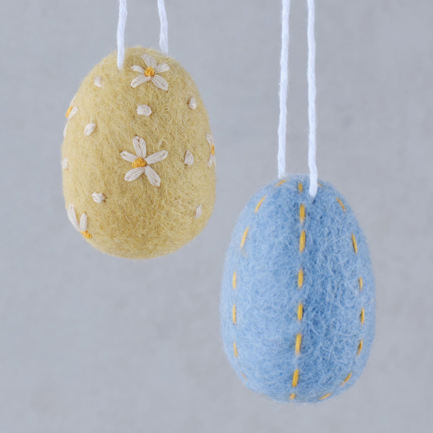 Felt Embroidered Easter Egg Tree Decorations- 5 Inner Pack