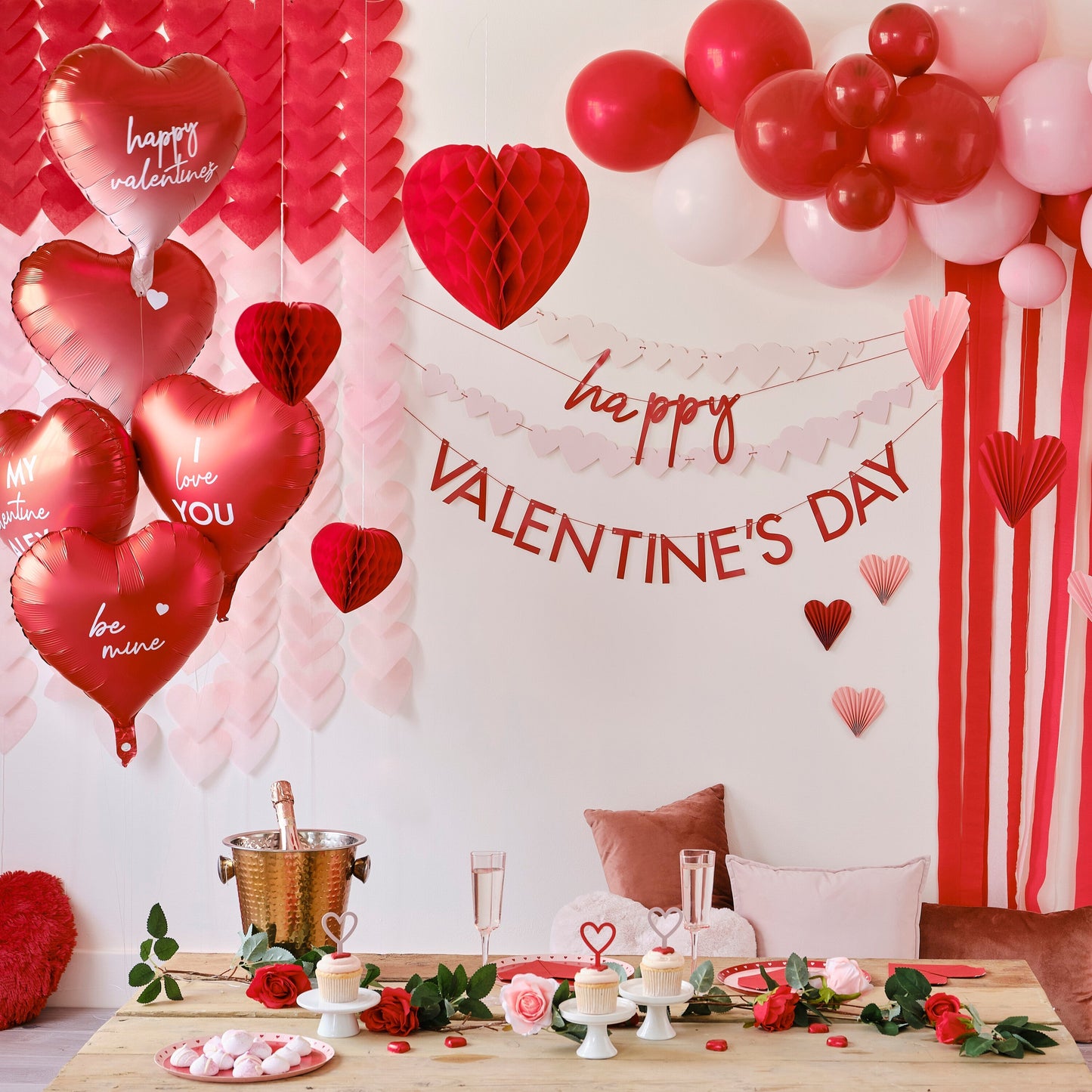 Honeycomb Hanging Heart Decorations- 5 Inner Pack