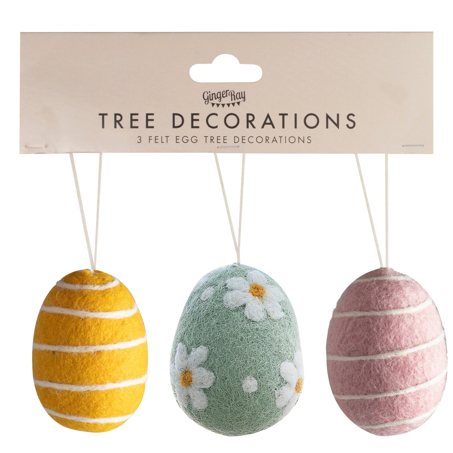 Felt Easter Egg Tree Decorations- 5 Inner Pack