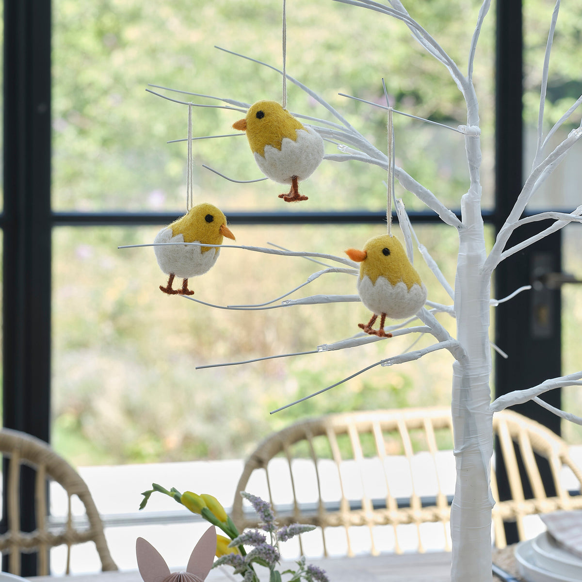 Felt Easter Chick Tree Decorations- 12 Inner Pack