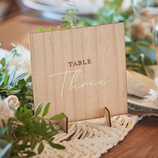 Wooden Wedding Table Numbers- 5 Inner Pack